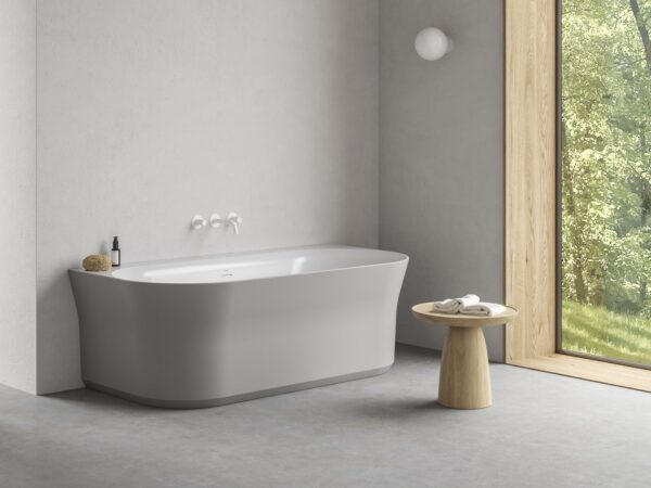 RAVAK Wanna Ypsilon Wall 178x86, wolnostojąca, Smoke Grey/biała, osłona odpływu biała XC00100077