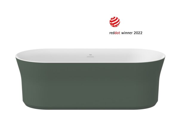 RAVAK Wanna Ypsilon 180x80, wolnostojąca, Grey Green/biała, osłona odpływu biała XC00100052 - obrazek 2