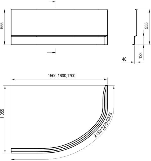 RAVAK Panel Rosa II 170 L CZ21200AN0 - obrazek 2