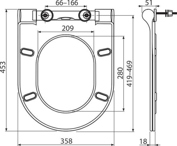 RAVAK Deska do miski WC Uni Chrome Slim, biała X01550 - obrazek 2