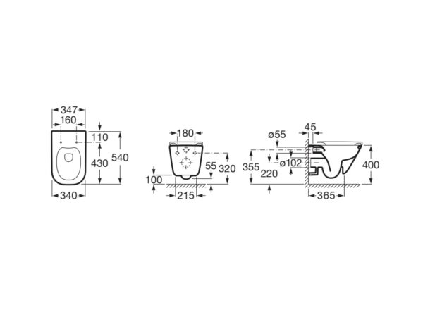 ROCA GAP Miska WC podwieszana Rimless A34647L000 - obrazek 2