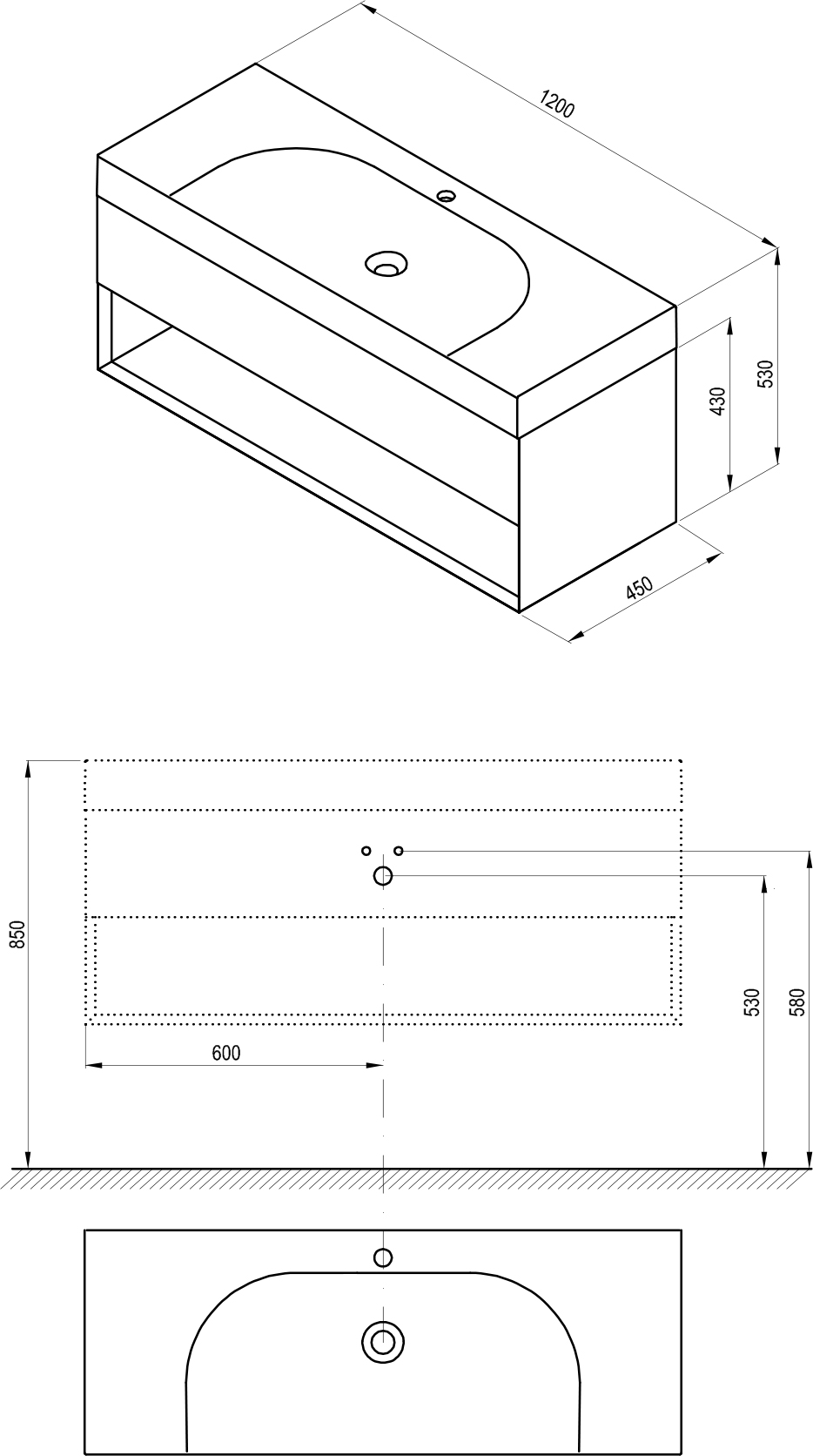 RAVAK SD Lite 120 szafka pod umywalkę biały X000001867 - obrazek 3