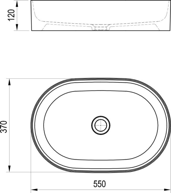 RAVAK Umywalka ceramiczna Ceramic Slim O 55, czarny mat XJX0D155000 - obrazek 2