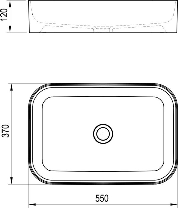 RAVAK Umywalka ceramiczna Ceramic Slim R 55, czarny mat XJX0D155001 - obrazek 2