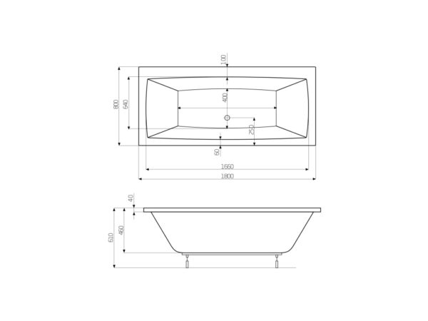 ROCA VITA Prostokątna wanna akrylowa 180X800 z hydromasażem Effects Gold Opcja A24T080000 - obrazek 2