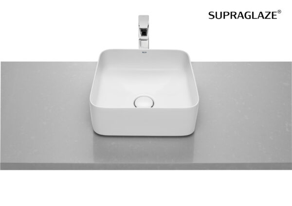 ROCA INSPIRA Umywalka nablatowa cienkościenna Square FINECERAMIC® SUPERGLAZE A327532S00