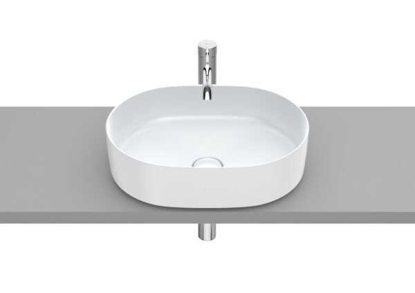 ROCA INSPIRA Umywalka nablatowa cienkościenna Round FINECERAMIC® 50X37 PERŁOWY A327520630