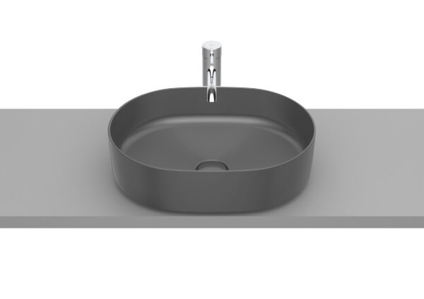 ROCA INSPIRA Umywalka nablatowa cienkościenna Round FINECERAMIC® ONYKS A327520640