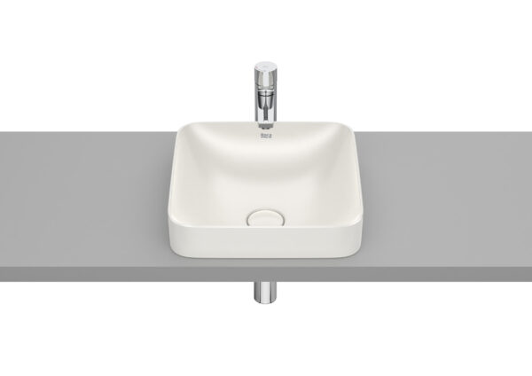 ROCA INSPIRA Umywalka blatowa cienkościenna Square FINECERAMIC® BEŻ A32753R650