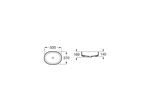 ROCA INSPIRA Umywalka nablatowa cienkościenna Round FINECERAMIC® BIAŁY MAT A327520620 - obrazek 2