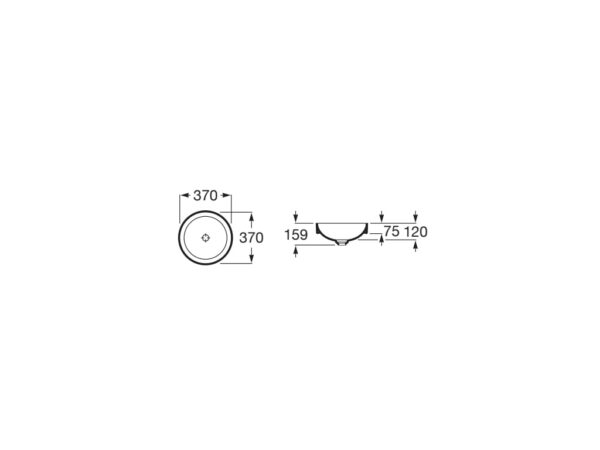 ROCA INSPIRA Umywalka blatowa cienkościenna Round FINECERAMIC® BEŻ A32752R650 - obrazek 2