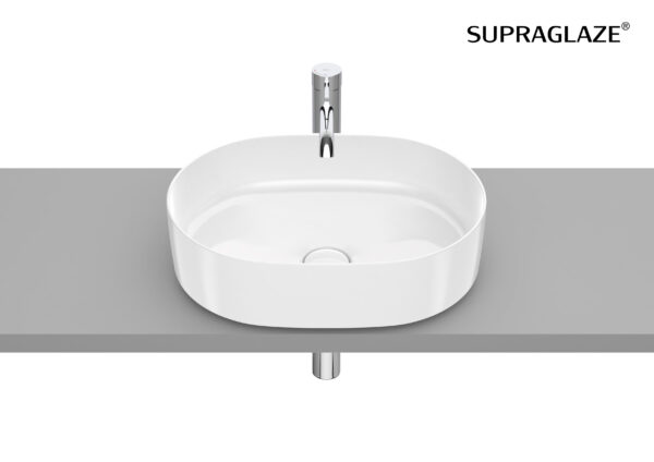 ROCA INSPIRA Umywalka nablatowa cienkościenna Round FINECERAMIC® SUPERGLAZE A327520S00