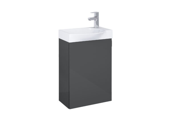 ROCA RAVELL Zestaw łazienkowy Unik 45 cm z 1 drzwiami SZARY ANTRACYT A852448153