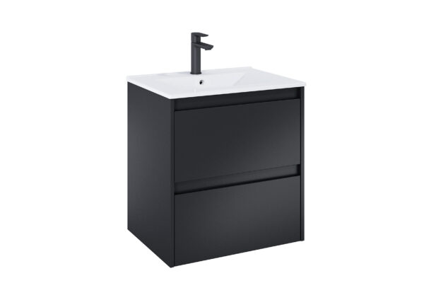 ROCA CLAUDIA Szafka łazienkowa 60 cm z 2 szufladami (do kompletacji z umywalką Hebe slim) CZARNY MAT A857794532