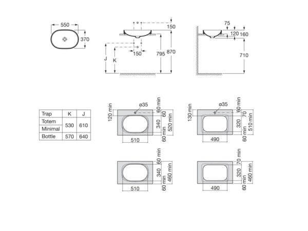 ROCA INSPIRA Umywalka blatowa cienkościenna Round FINECERAMIC® CAFE A327527660 - obrazek 2