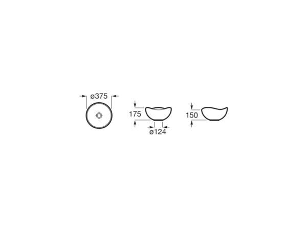 ROCA OHTAKE Umywalka nablatowa cienkościenna FINECERAMIC® SUPERGLAZE A327A15S00 - obrazek 2