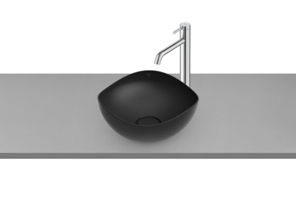 ROCA OHTAKE Umywalka nablatowa cienkościenna FINECERAMIC® CZARNY MAT A327A15080