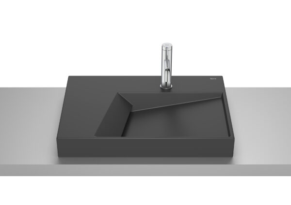 ROCA HORIZON Umywalka nablatowa z otworem na baterię - GEOMETRIC CZARNY MAT A32727608B