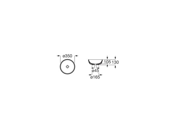 ROCA OPTICA Mała umywalka nablatowa okrągła CZARNY MAT A327C12080 - obrazek 2