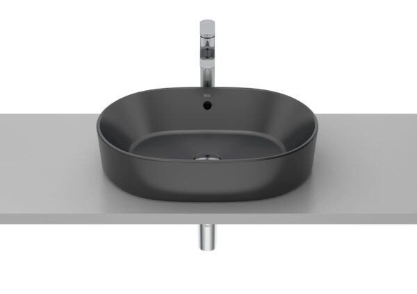 ROCA ROUND - Umywalka nablatowa owalna, z przelewem 55X39 A3270Y1080
