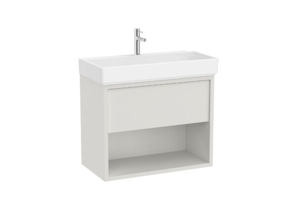 ROCA TURA Zestaw szafka z umywalką UNIK z 1 szufladą i dolną półką 80 cm BIAŁY MAT A852030558
