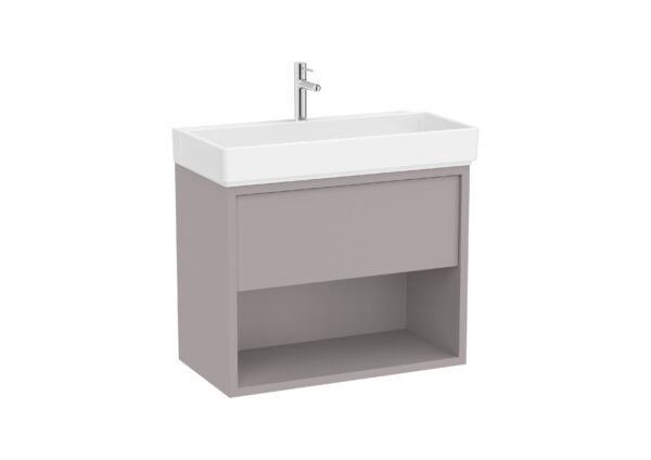 ROCA TURA Zestaw szafka z umywalką UNIK z 1 szufladą i dolną półką 80 cm SZLACHETNY SZARY A852030559