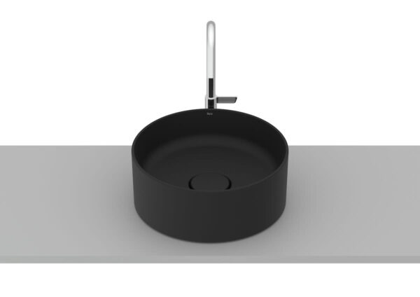 ROCA TERRA Umywalka nablatowa 30 cm okrągła Fineceramic® CZARNY MAT A32787U080
