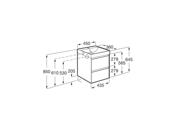 ROCA Zestaw łazienkowy UNIK Compacto z 2 szufladami CIEMNY ZIELONY MAT A851681513 - obrazek 2