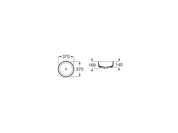 ROCA INSPIRA Umywalka nablatowa cienkościenna Round FINECERAMIC® BIAŁY MAT A327523620 - obrazek 2