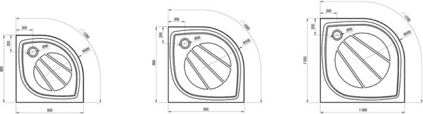 RAVAK Brodzik Elipso Pro 90x90 XA237701010 - obrazek 2