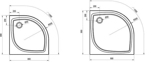 RAVAK Brodzik Elipso Pro Flat 90x90 XA237711010 - obrazek 2