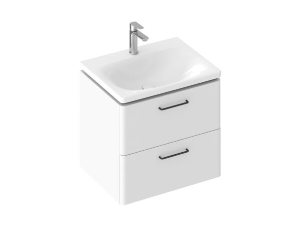 RAVAK SD Balance II 50 szafka pod umywalkę biała + uchwyt czarny (2 szt.) X000001824