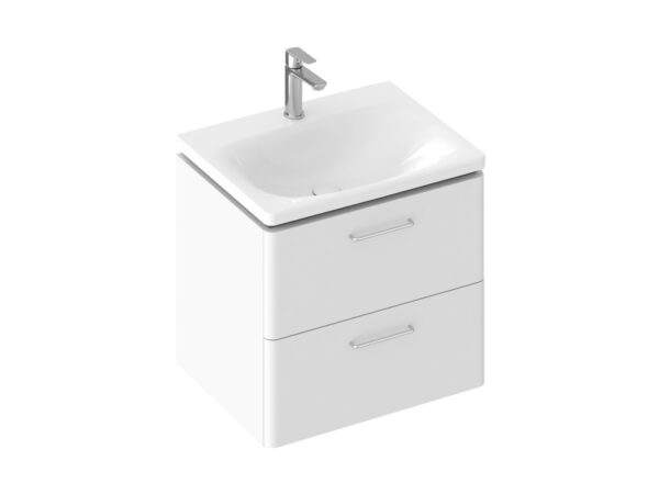 RAVAK SD Balance II 50 szafka pod umywalkę biała + uchwyt chrom (2 szt.) X000001813SETC
