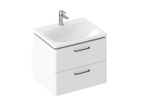 RAVAK SD Balance II 60 szafka pod umywalkę biała + uchwyt czarny (2 szt.) X000001814
