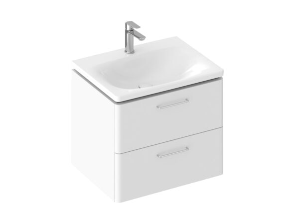 RAVAK SD Balance II 60 szafka pod umywalkę biała + uchwyt chrom (2 szt.) X000001822