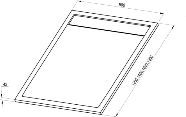RAVAK Brodzik Sandstone Pro 160x90 biały mat XA03S741010 - obrazek 2