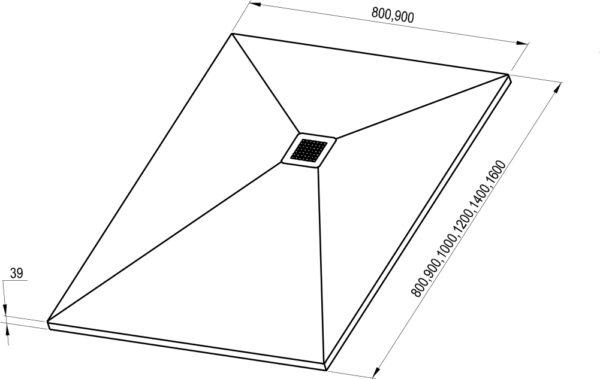 RAVAK Brodzik Slate Pro 100x80 biały mat XA03A431010 - obrazek 2