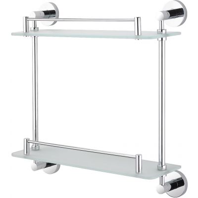 WYPRZEDAŻ!!! Stella Classic półka łazienkowa 38,5 cm podwójna szkło mat/chrom 07.842