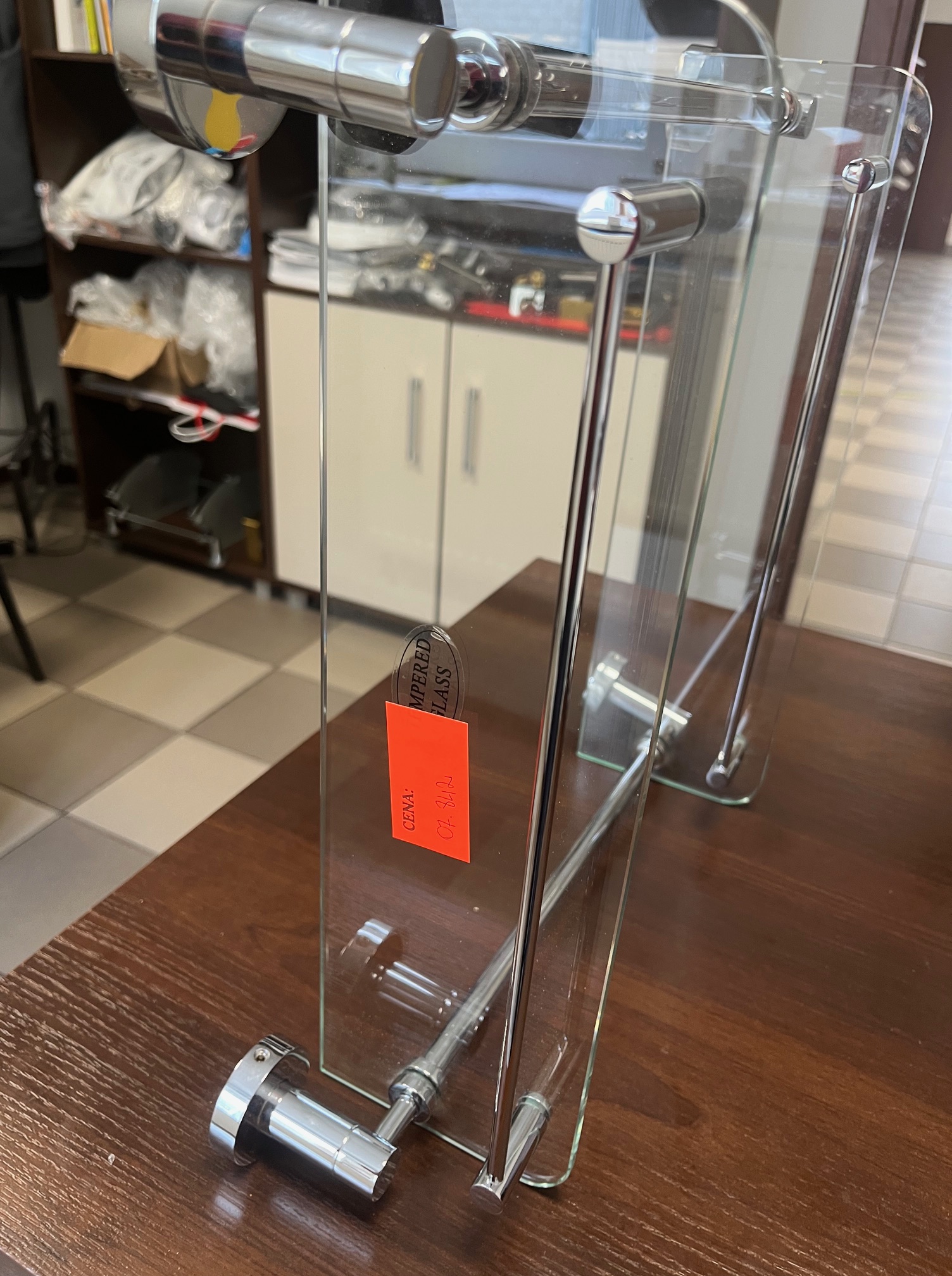 WYPRZEDAŻ!!! Stella Classic półka łazienkowa 38,5 cm podwójna szkło mat/chrom 07.842 - obrazek 6