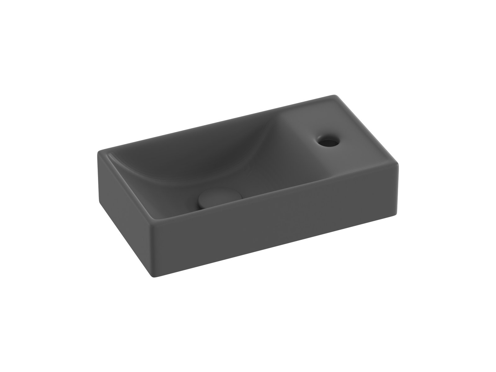 Ravak Veda umywalka 40,8x22,2 cm prostokątna ścienna antracyt XJXP3240000